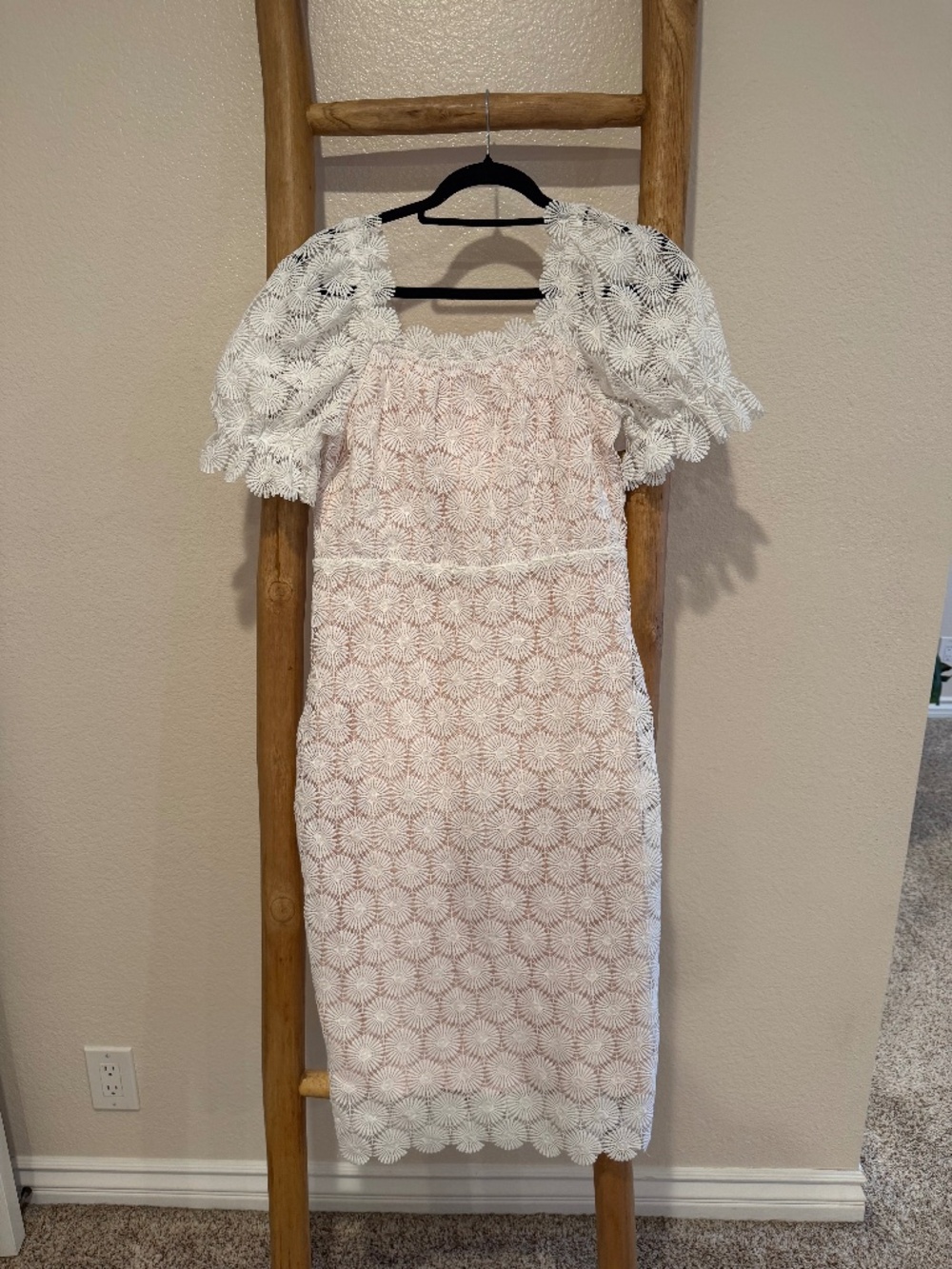 White Midi Embroidered Dress